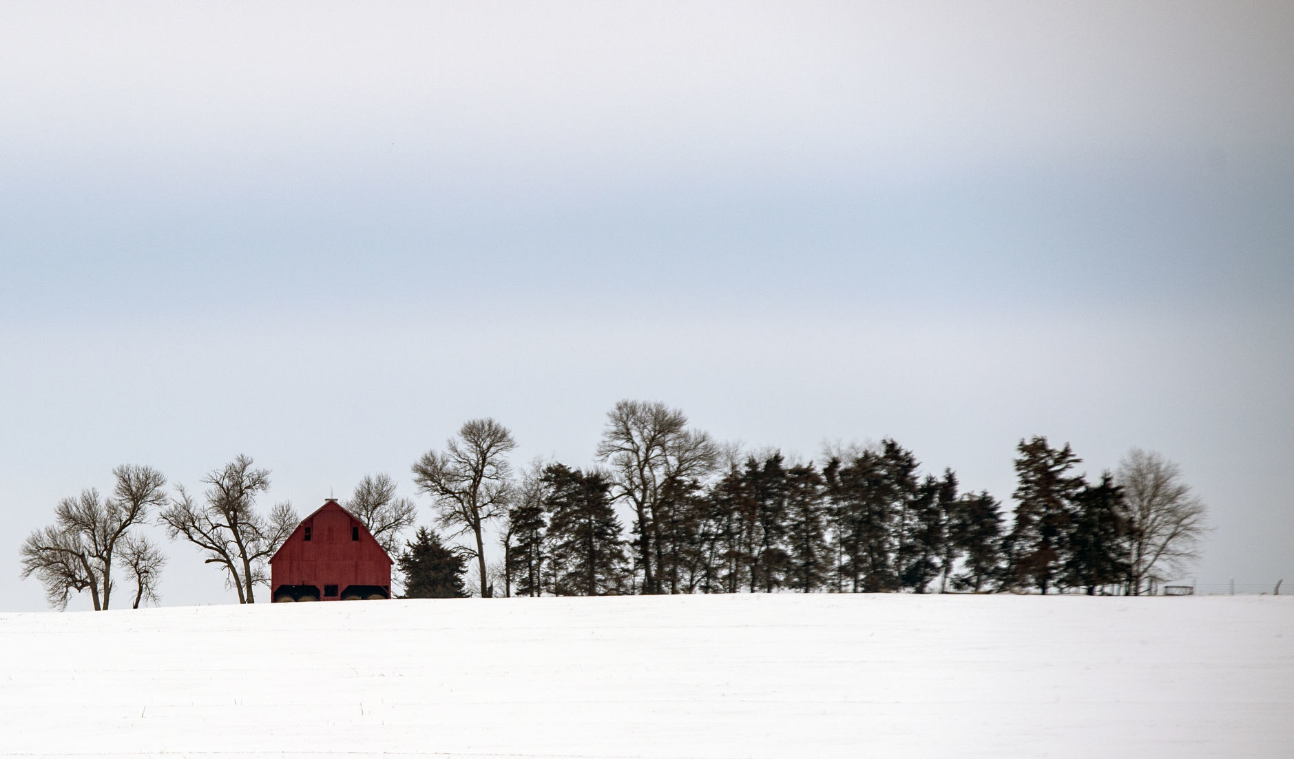 Snowy barn